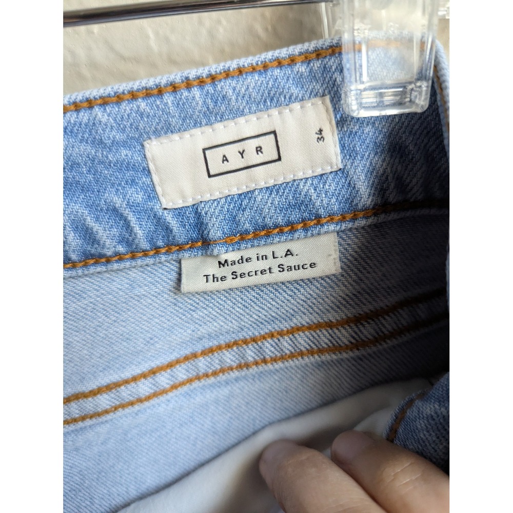 AYR jeans size 34 L The Secret‎ Sauce comfort stretch wide leg Hero Baby wash - Picture 6 of 7